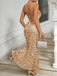 Champagne 1930s Sequined Backless Evening Dress - vintage dress, retro fashion