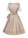 This Champagne 1950s Puff Top & Floral Bow Dress wraps her in 1950s elegance, one twirl at a time