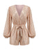 Champagne 1980s Sequin One Piece Romper 2