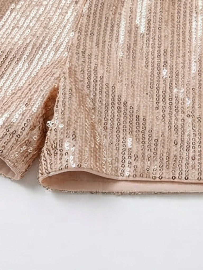 Champagne 1980s Sequin One Piece Romper 7