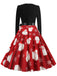 Christmas 1950s V-Neck Patchwork Swing Dress — vintage elegance for the modern woman