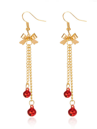 Christmas Bow Bell Drop Earrings - vintage fashion, retro style