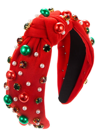 She finds her vintage story in this Christmas Colored Beads Rhinestoned Headband