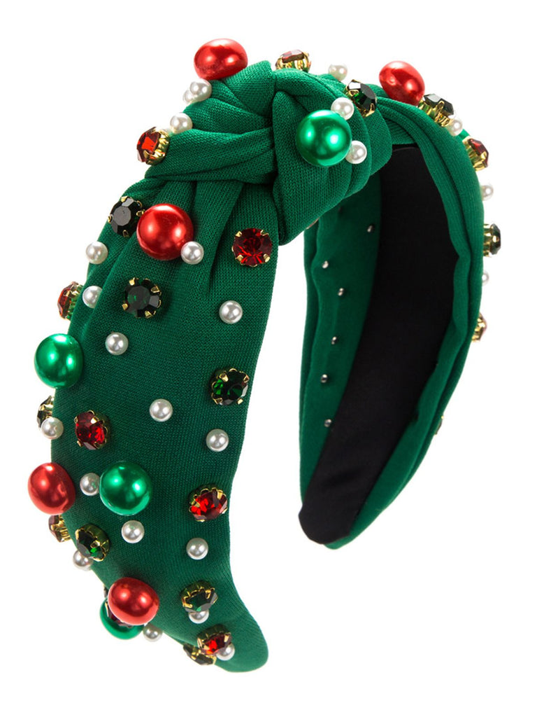 Christmas Colored Beads Rhinestoned Headband: timeless vintage elegance she makes her own