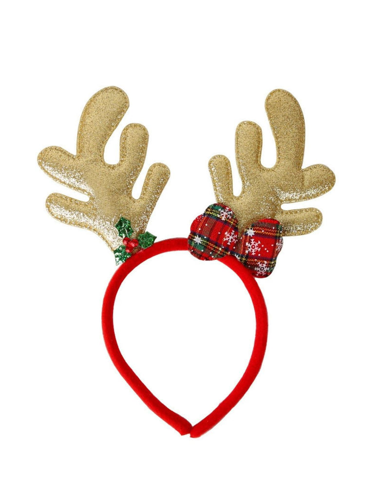 Christmas Colored Reindeer Jingle Bells Sequins Headband - vintage fashion, retro style, elegant red