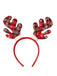 Christmas Colored Reindeer Jingle Bells Sequins Headband - vintage fashion, retro style, elegant red
