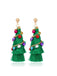 Christmas Colorful Tree Tassel Earrings - vintage fashion, retro style