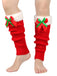 She finds her vintage story in this Christmas Contrast Plus Trim Knit Leg Warmers