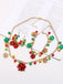 Christmas Flower Bell Necklace & Bracelet & Earring Set - vintage fashion, retro style