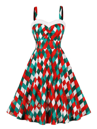 Christmas Plaid Suspender Fur Collar Dress: timeless style reimagined