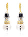 Christmas Rhinestone Snowflake Pearl Hat Snowman Stud Earrings - vintage fashion, retro style