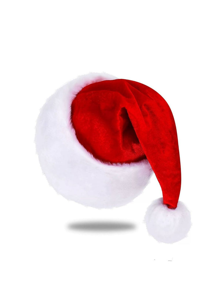Christmas Solid Velvet Faux Fur Trim Hat - vintage fashion, retro style
