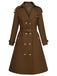 Coffee 1950s Buttoned Lapel Trench Coat, vintage coat, retro outerwear - perfect for women who love vintage and retro fashion
