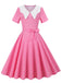 Collar Polka Dot Swing Dress With Belt - vintage dress, retro fashion, rockabilly