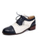 Colorblock Leather Round Toe Strappy Oxford Shoes: timeless vintage elegance she makes her own