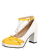 Colorblock Pearls Ankle Strap Bow Chunky-Heel Shoes, vintage shoes, retro heels - perfect for women who love vintage and retro fashion