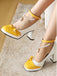 Colorblock Pearls Ankle Strap Bow Chunky-Heel Shoes, vintage shoes, retro heels - perfect for women who love vintage and retro fashion