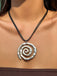 Conch Starfish Pendant Leather Cord Necklace: vintage detail work for the woman who notices