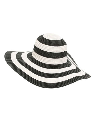 She adds this Contrast Stripes Wide Brim Sun Hat and suddenly it's vintage perfection