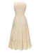 Cream 1940s Button Sleeveless Tiered Dress, vintage dress, retro fashion - perfect for women who love vintage and retro fashion