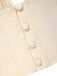 Cream 1940s Cotton Deep V-Neck Ruched Top - vintage fashion, retro style