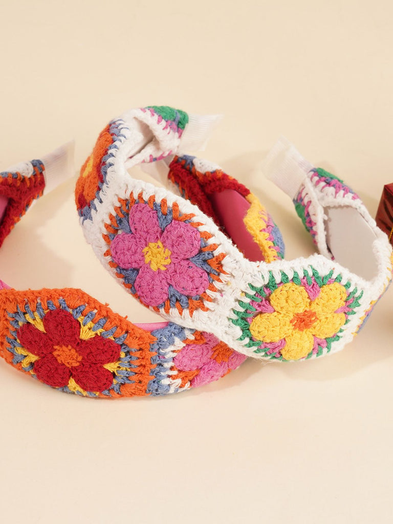 Crochet Floral Boho Headband Hair Accessory - vintage accessory, 1920s style for vintage lovers