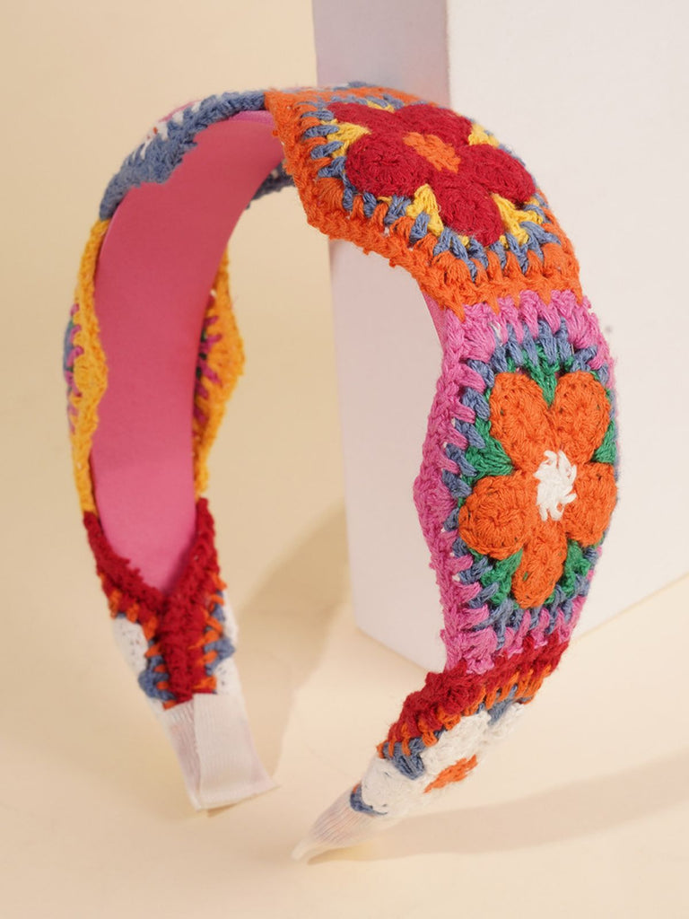 Crochet Floral Boho Headband Hair Accessory - vintage accessory, 1920s style for vintage lovers