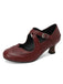 Cross-Strap Perforated Mary Jane Heels - vintage shoes, retro heels