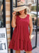 [Plus Size] Red 1950s Polka Dot Sleeveless Ruffled Dress