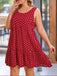 [Plus Size] Red 1950s Polka Dot Sleeveless Ruffled Dress