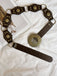 Brown Solid Ethnic Prints Pu Leather Belt