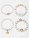 4PCS Boho Starfish Faux Pearl Bracelet Set