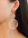 Gold Round Openwork Earrings