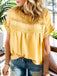 Yellow 1970s Boho Dot Short-Sleeve Blouse