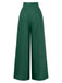 1940s Solid Medium Rise Palazzo Pants