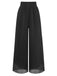Y2K Solid Chiffon Elastic Waist Wide Leg Pants