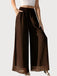 Y2K Solid Chiffon Elastic Waist Wide Leg Pants