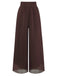 Y2K Solid Chiffon Elastic Waist Wide Leg Pants