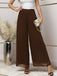 Y2K Solid Chiffon Elastic Waist Wide Leg Pants