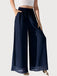 Y2K Solid Chiffon Elastic Waist Wide Leg Pants