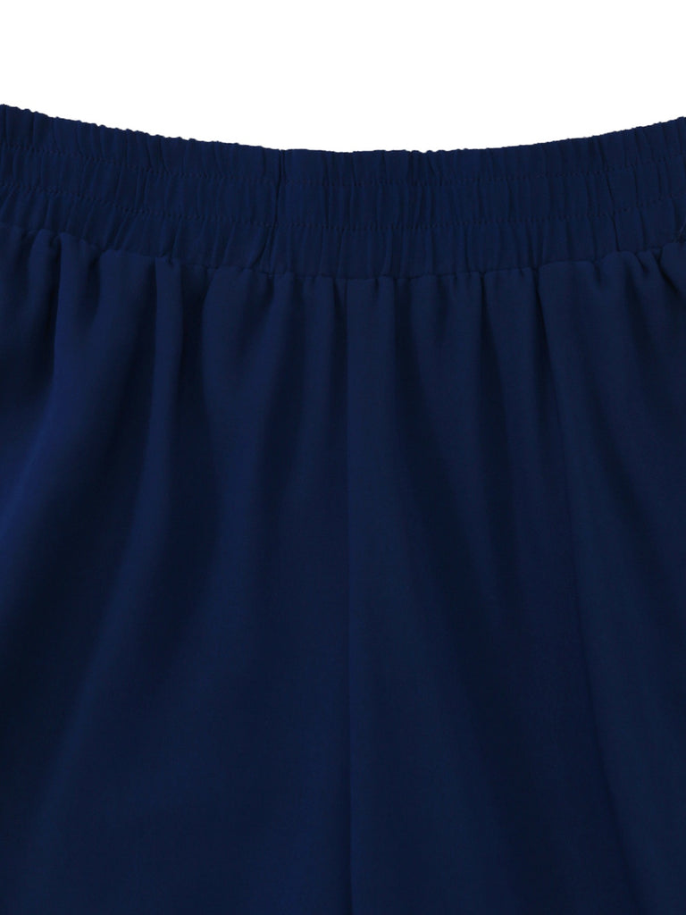 Y2K Solid Chiffon Elastic Waist Wide Leg Pants