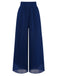 Y2K Solid Chiffon Elastic Waist Wide Leg Pants