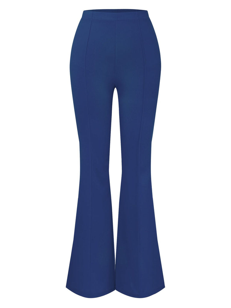 1970s High-Waisted Solid Flare Pants