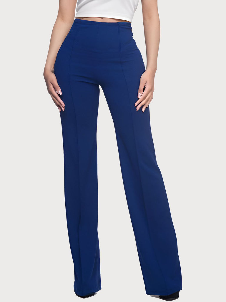 1970s High-Waisted Solid Flare Pants
