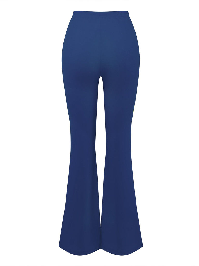 1970s High-Waisted Solid Flare Pants