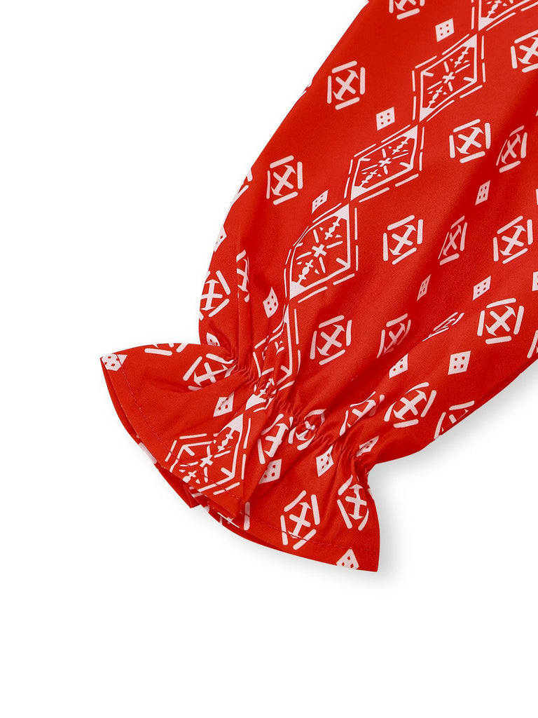 1970s Boho V-Neck Lantern Sleeve Blouse