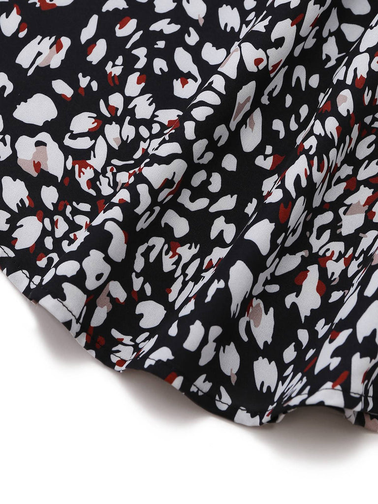 1970s Boho V-Neck Lantern Sleeve Blouse