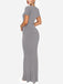 Y2K Solid Round Neck Long Bodycon Dress