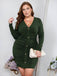 Dark Army Green 1960s Wrinkle Pencil Dress: where 1960s romance meets her modern spirit