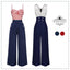 Dark Blue 1930s Spaghetti Strap Stripes Jumpsuit, vintage romper, retro jumpsuit - perfect for women who love vintage and retro fashion